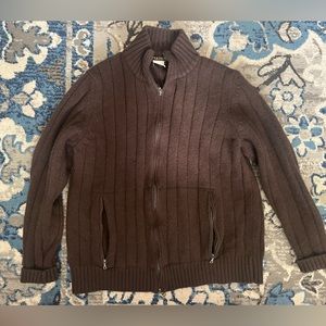 Bertolo Quiet Luxury Italy Virgin Brown Wool Full-Zip pockets